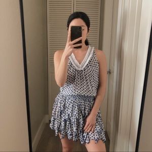 POUPETTE ST BARTH Beline Fringe Tank Dress Blue/White S